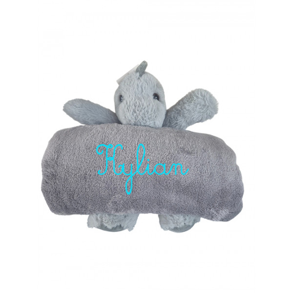 Couverture Polaire unie et sa Peluche personnalisée 