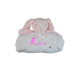 Couverture Polaire unie et sa Peluche personnalisée 