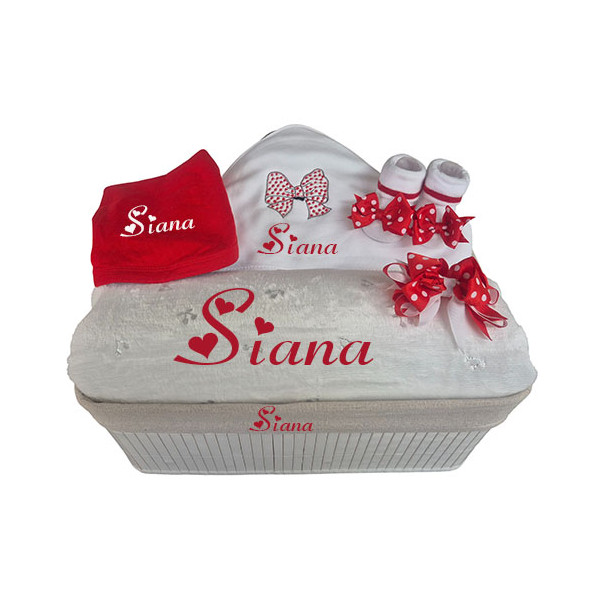 Corbeille cadeau naissance personnalisée