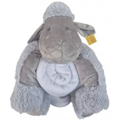 Couverture Polaire unie et sa Peluche personnalisée 