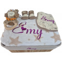 Corbeille cadeau naissance personnalisée