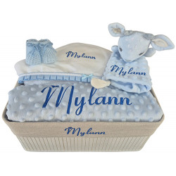 Corbeille cadeau naissance personnalis&eacute;