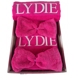 Coffret drap de bain + serviette de bain personnalisés + gants