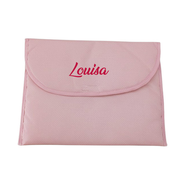 Trousse personnalisée Grand modèle rose ou bleu clair