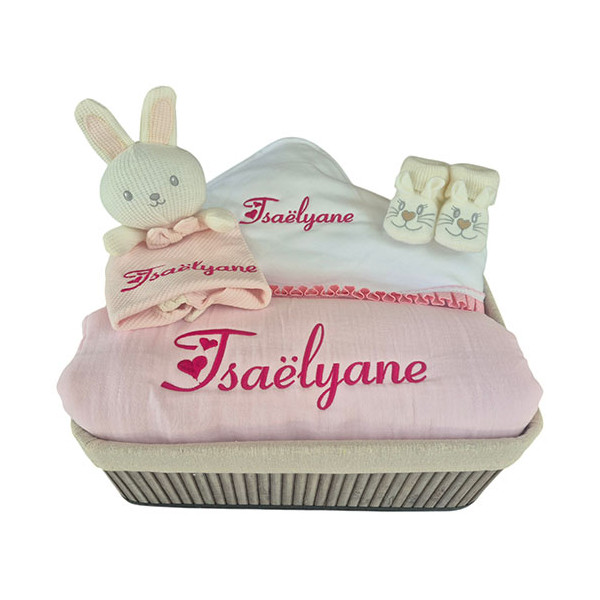 Corbeille cadeau naissance personnalisé