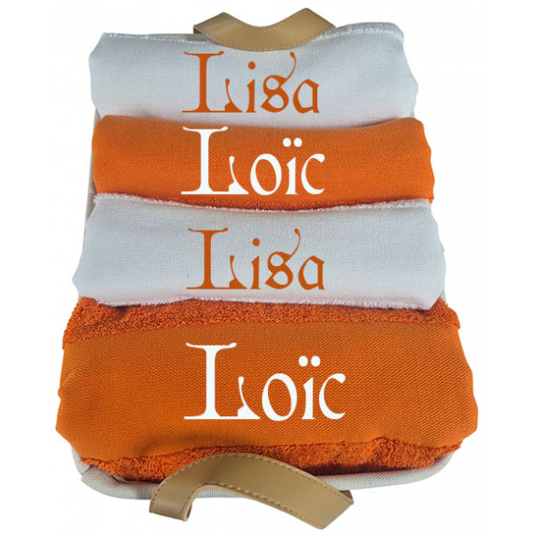 Coffret duo serviettes de bain + draps de bain personnalisés