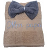Serviette de toilette personnalisée plus gant déjà brodée