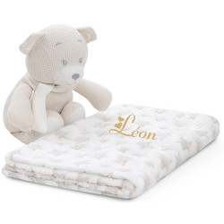 Couverture Polaire et sa Peluche personnalis&eacute;e