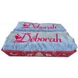 Coffret serviette de bain + drap de bain personnalisés