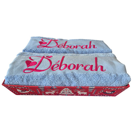 Coffret serviette de bain + drap de bain personnalisés