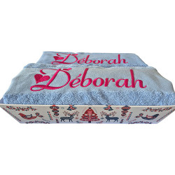 Coffret serviette de bain + drap de bain personnalisés