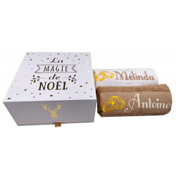 Coffret serviette de bain + drap de bain personnalisés