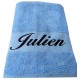 Drap de bain personnalisé bleu clair