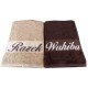 DUO DE DRAPS DE BAIN PERSONNALISES Camel/Chocolat