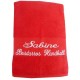 Drap de bain personnalisé rouge