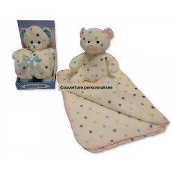 Couverture Polaire unie et sa Peluche personnalisée 