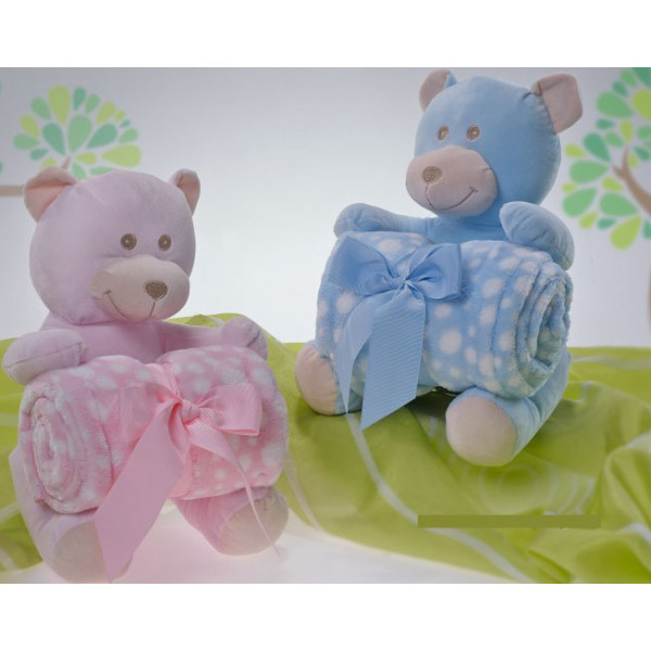 Coffret Naissance Doudou & Compagnie, Couverture et Doudou personnalisé,  rose