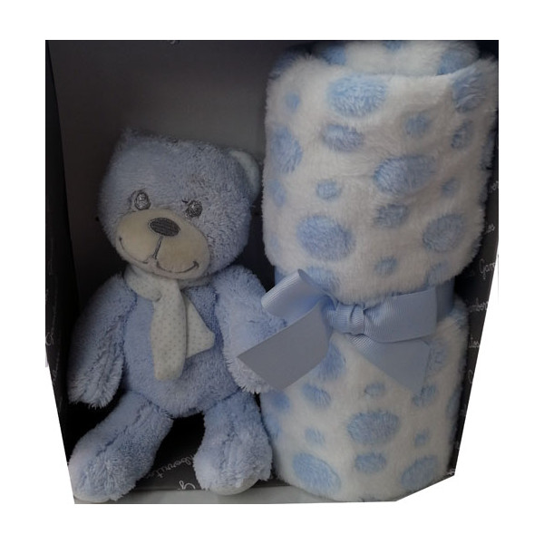 Couverture Polaire unie et sa Peluche personnalisée 