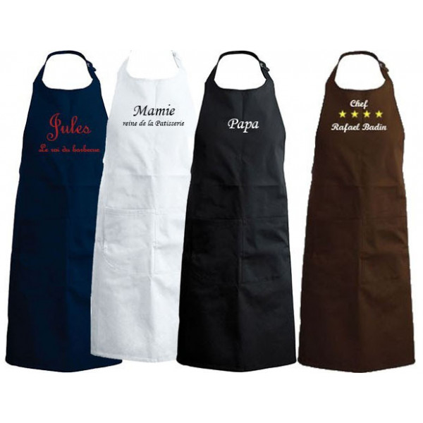 tablier de cuisine personnalisé, tablier brodé, cadeau personnalisé