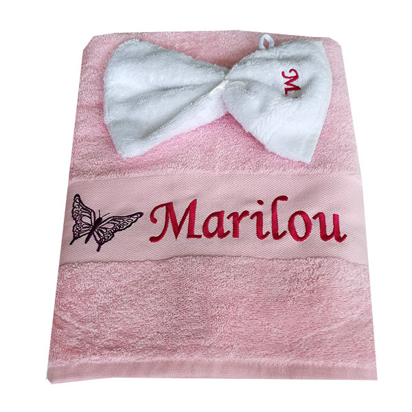 Drap de bain personnalisé Rose