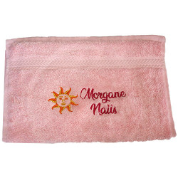 Serviette de Bain Personnalisée - Cadeau Naissance Panda Rose - CréaFlo