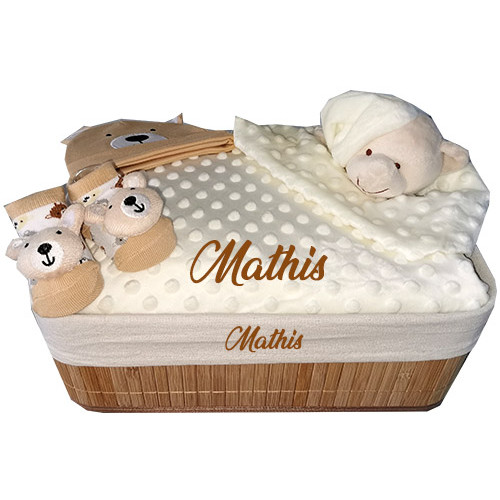 Corbeille cadeau naissance personnalisé