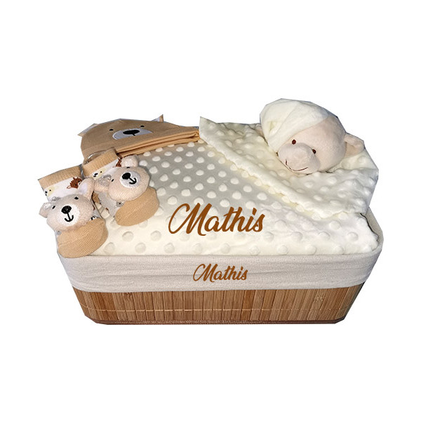 Corbeille cadeau naissance personnalisé