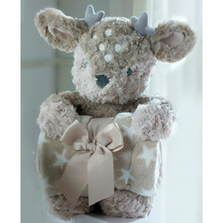 Peluche personnalisée ours de noël avec plaid polaire - Saltador