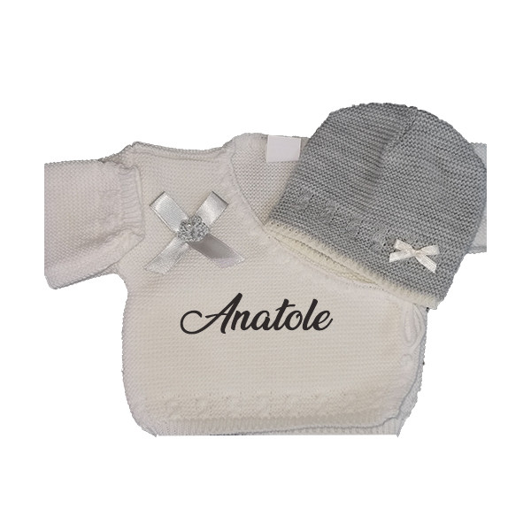 Ensemble bébé en tricot personnalisé