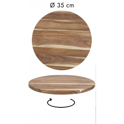 Plateau rond tournant bois personnalisé
