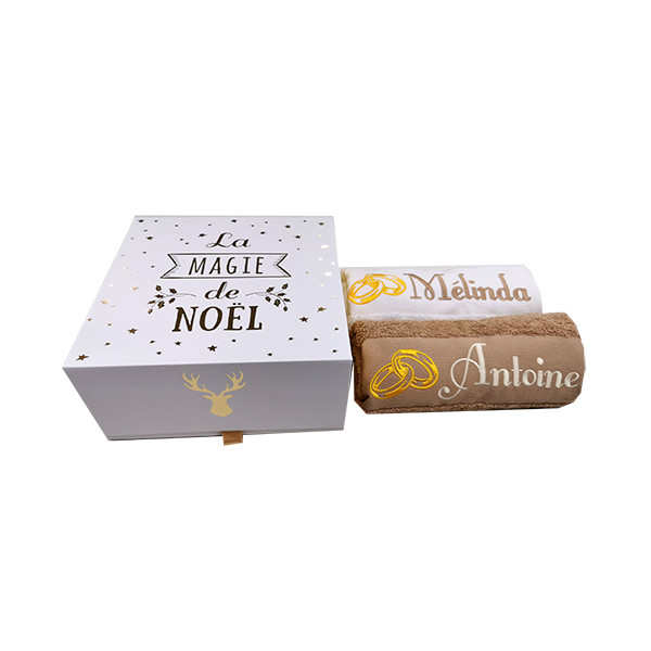 Coffret serviettes de bain personnalisé
