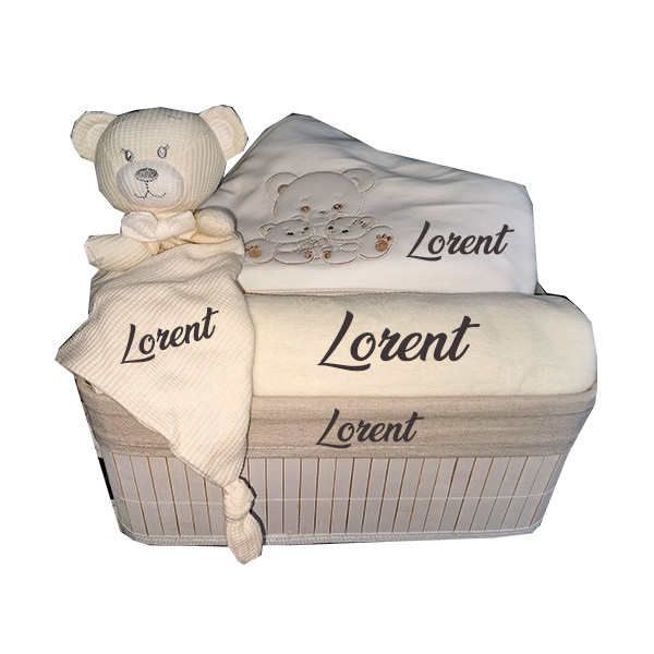 Corbeille cadeau naissance personnalisé