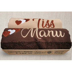Coffret serviettes de bain personnalisées