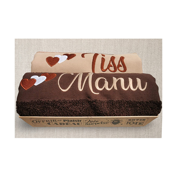 Coffret serviettes de bain personnalisées