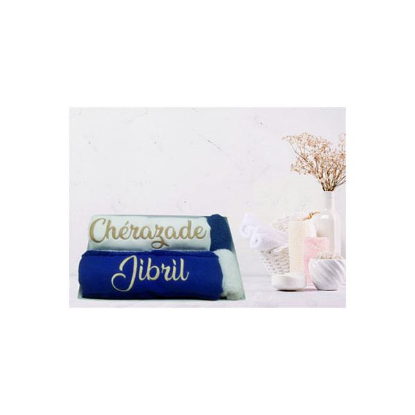 Duo de serviettes de bain personnalisées