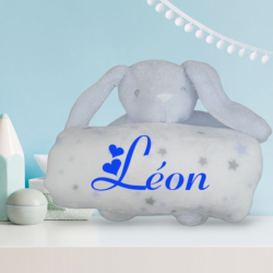 Couverture Polaire unie et sa Peluche personnalisée 