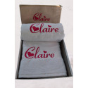 Coffret serviette de bain + drap de bain personnalisés + trousse